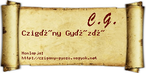 Czigány Győző névjegykártya